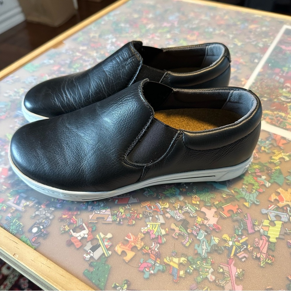Birkenstock QO 400 Black Leather Slip-On Sneakers - Picture 5 of 13
